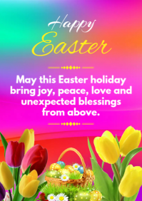 Easter Greeting Card Template A5