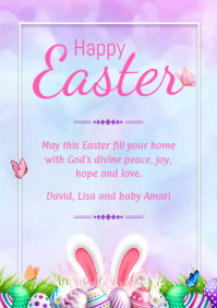 Easter Greeting Card Template A5