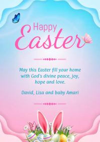 Easter Greeting Card Template A5