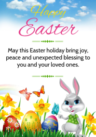 Easter Greeting Card Template A5