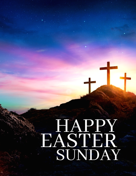 EASTER HE HAS RISEN CHURCH TEMPLATE | PosterMyWall