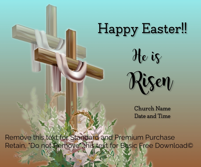 Easter He is Risen Template PosterMyWall