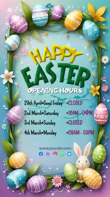 Easter Holiday Closure Announcement Template | PosterMyWall
