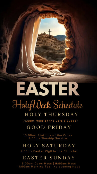 Easter holy week schedule Instagram Story template