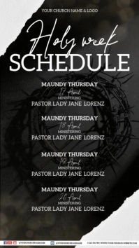 easter holy week schedule services ad design template, Instagram Story