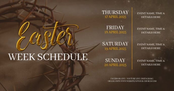Easter Week Timetable easter holy week schedule services ad design template | PosterMyWall