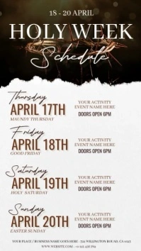 easter holy week schedule services ad design template Instagram 快拍