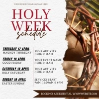 Easter holy week schedule services ad design template Quadrado (1:1)