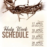 easter holy week schedule services ad design template Square (1:1)