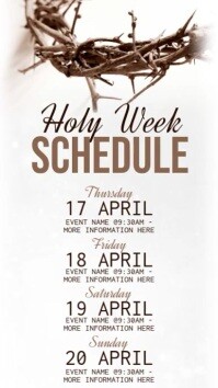 easter holy week schedule services ad design template Instagram Story