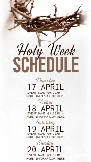 Easter Week Timetable easter holy week schedule services ad design template | PosterMyWall