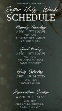 Easter Week Timetable easter resurrection holy week Schedule template | PosterMyWall