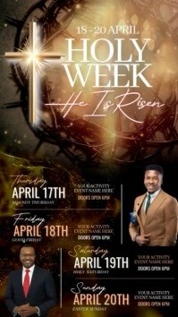 easter holy week schedule services ad design template Instagram Story