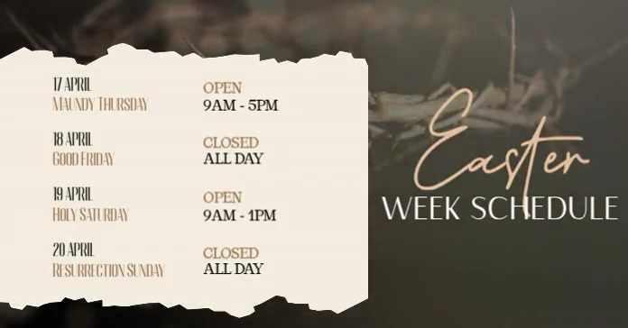 Easter Holy Week Schedule Services Ad Design Template | PosterMyWall