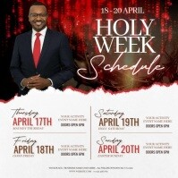 easter holy week schedule services ad design template Cuadrado (1:1)