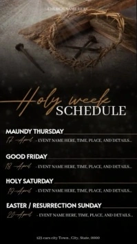 easter holy week schedule services ad design template Instagram Story