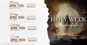 白色 Holy Week Schedule Facebook Shared Image Template