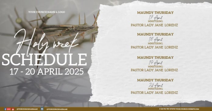 Easter Holy Week Schedule Services Ad Design Template | PosterMyWall