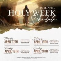easter holy week schedule services ad design template Quadrat (1:1)