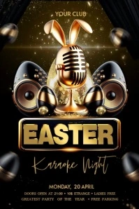 Easter Karaoke Banner 4' × 6' template