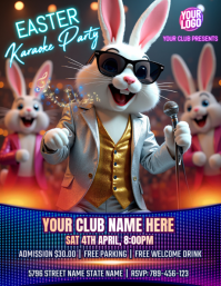 Easter Karaoke Night Party Flyer (format US Letter) template