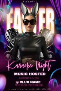Easter karaoke night party Poster template