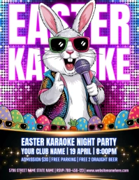 Easter Karaoke Night Party Flyer Pamflet (VSA Brief) template