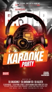 Easter Karaoke Party Pantalla Digital (9:16) template