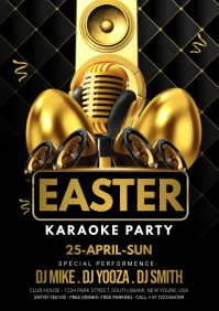 Easter karaoke party A1 template