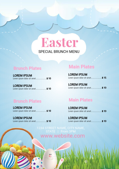 Easter Kids Menu Flyer Template | PosterMyWall