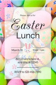 Easter Lunch Invitation Grafika na Pinterest template