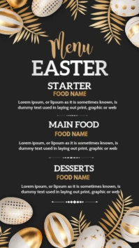 Easter menu,menu Instagram Story template