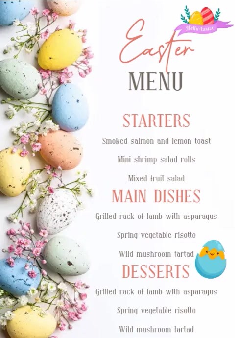 Easter Menu Ads Template | PosterMyWall