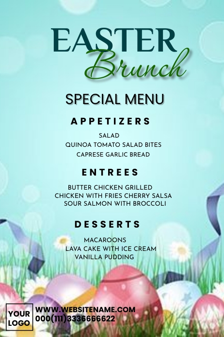 Easter menu card Template | PosterMyWall
