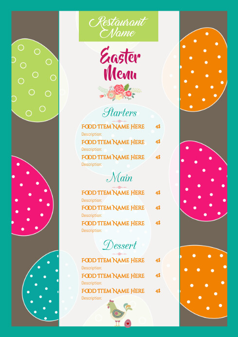 Easter Menu Card Template | PosterMyWall