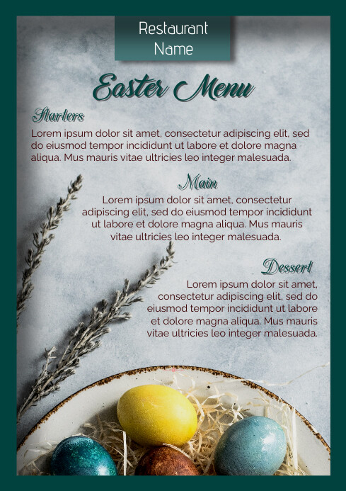 Easter Menu Card Template | PosterMyWall