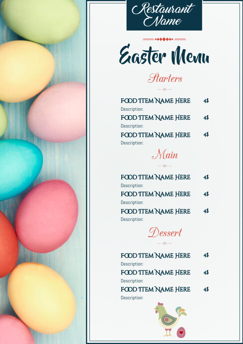 Easter Menu Card Template | PosterMyWall