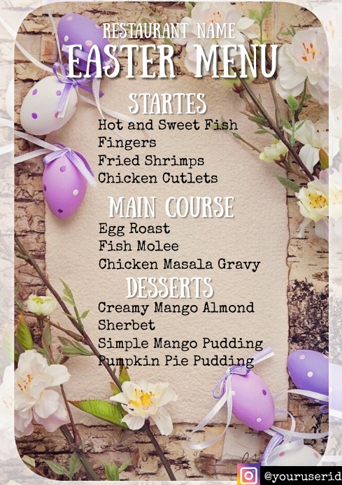 Easter Menu Design-2 Template | PosterMyWall