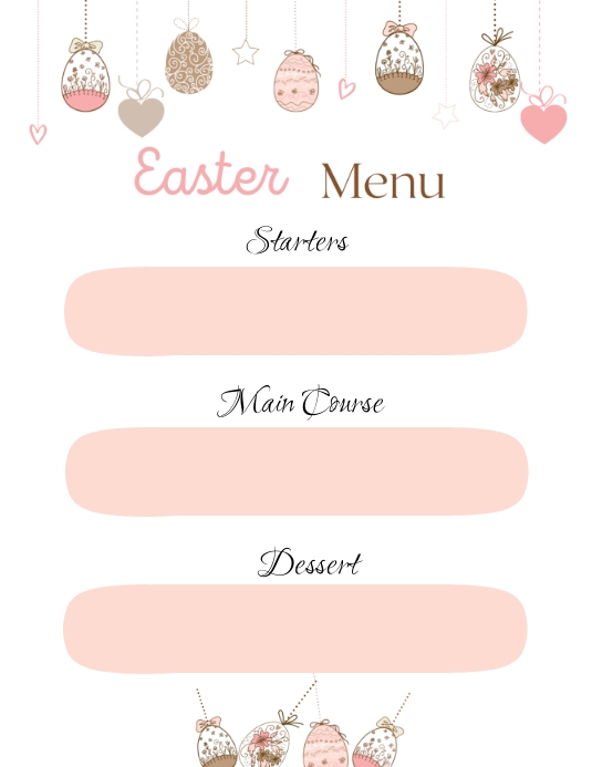 Easter menu Template | PosterMyWall
