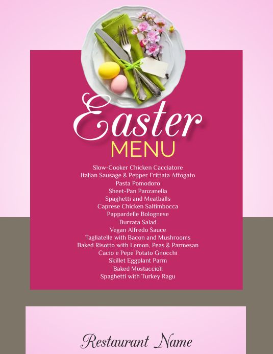 Easter Menu Template | PosterMyWall