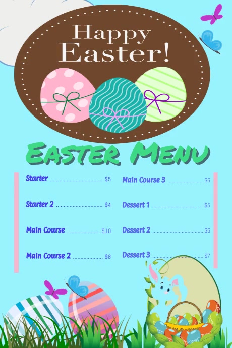 Easter Menu Template | PosterMyWall