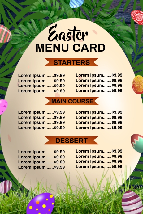 Easter Menu Template | PosterMyWall