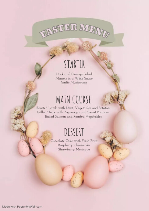 Modèle Easter Menu | PosterMyWall