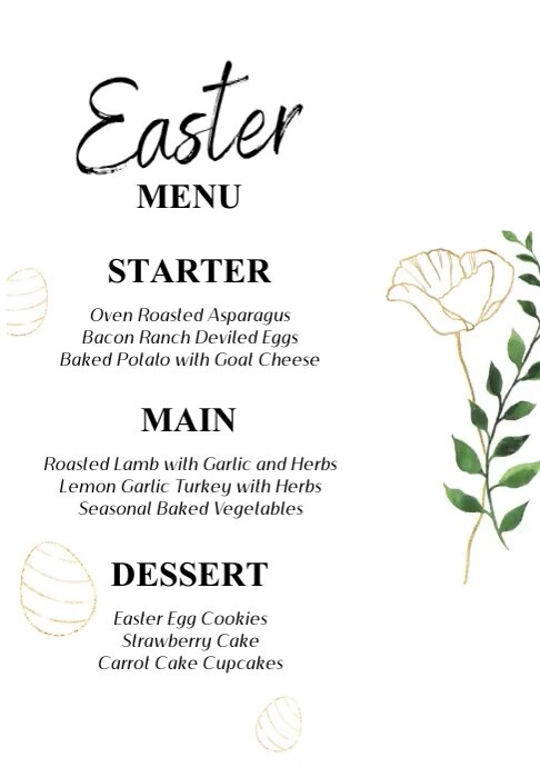 Easter Menu Template | PosterMyWall