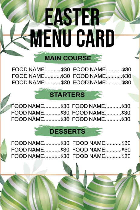 Easter Menu Template | PosterMyWall