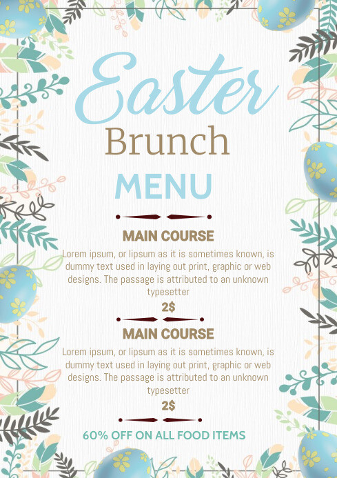 easter menu Template | PosterMyWall