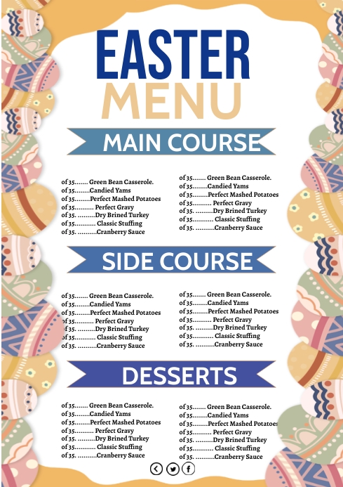 easter menu Template | PosterMyWall