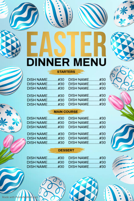 Easter menu Template | PosterMyWall