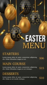 easter menu Digital Display (9:16) template