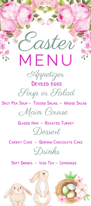 Easter Menu Template | PosterMyWall